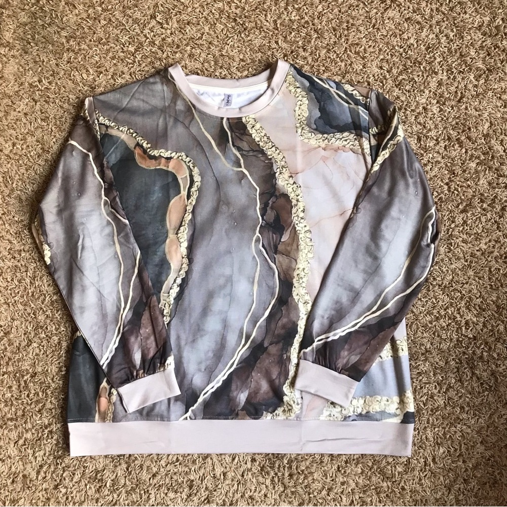 Marble Print Sweatshirt | NWOT